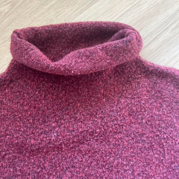 ** madewell Womens Knitted Sweater Mock Neck Marled Maroon Nylon Wool XS - Picture 6 of 10
